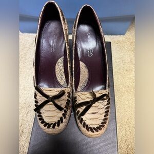Via Spiga beige suede Python  heels. Size 7.5